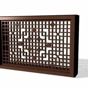 Vintage Antique Chinese Window 3d model
