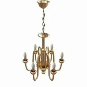 Antique Dutch Style Brass Chandelier 3d model