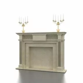 Antique Fireplace Mantel Stone Material 3d model