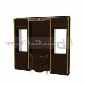 Antique Wooden Storage Cabinet Furniture 3d model