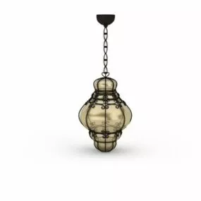 Antique Glass Style Pendant Lighting 3d model