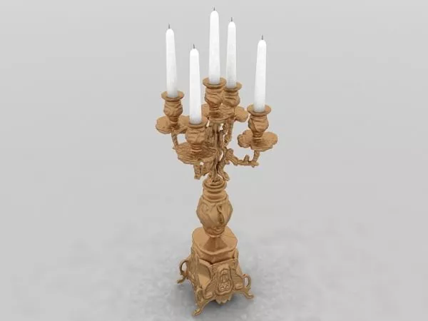 Vintage Scroll Feather With Book 3d model