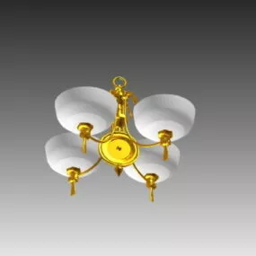 Home Furniture Antique Golden Chandelier 3d model