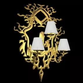 Antique Golden Wall Lamp 3d model