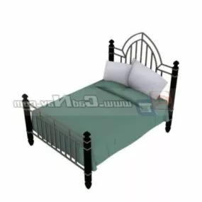 Antique Metal Double Bed 3d model