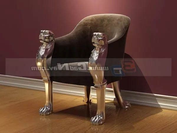 Throne Chair Carved Style 3d model