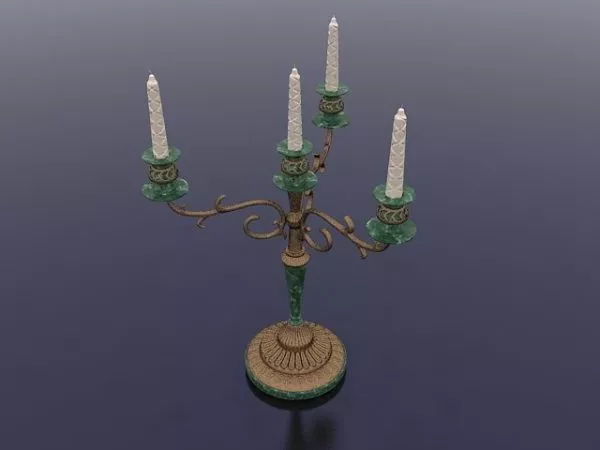 Candlestick Light Brass Tube Stand 3d model