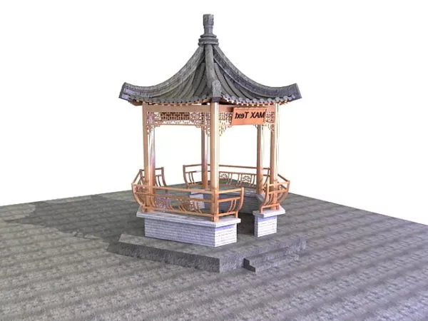 Vintage Chinese Garden Pavilion 3d model