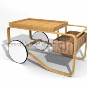 Antique Wooden Plate Basket 3d model