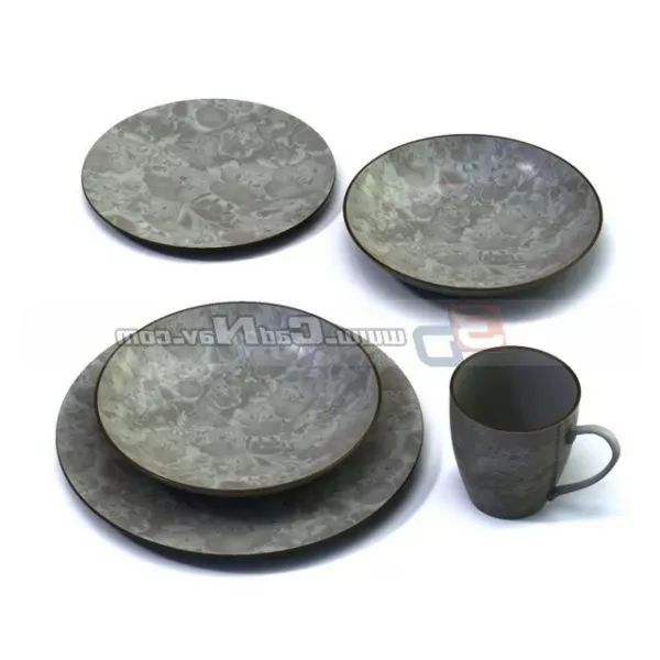 Cups Stack Tableware 3d model