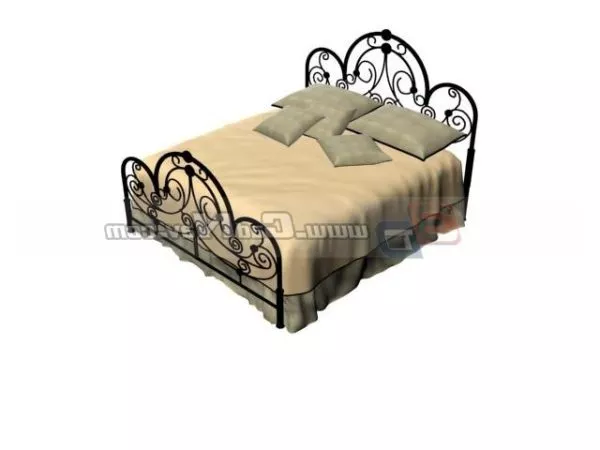 Antique Queen Size Bed 3d model Antique Queen Size Bed 3d model