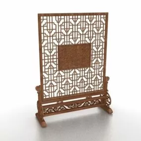 Interior Room Wooden Screen Stand 3d model