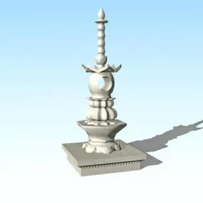 Outdoor Antique Stone Garden Ornaments 3d model