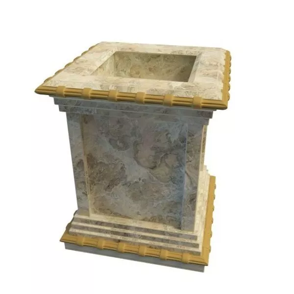 Antique Stone Square Planter 3d model Antique Stone Square Planter 3d model