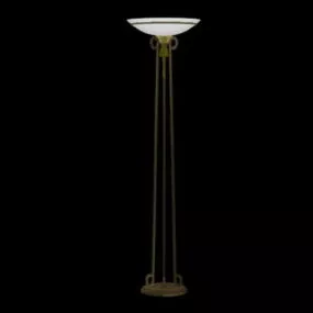 Vintage Torchiere Style Floor Lamp 3d model