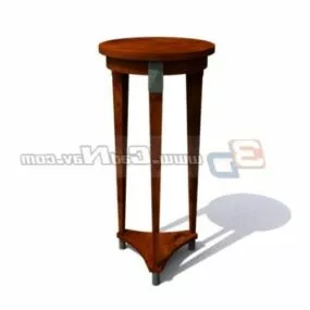 Antique Wooden Flower Pot Stand 3d model
