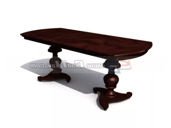 Antique Legs Wooden Tea Table 3d model Antique Legs Wooden Tea Table 3d model