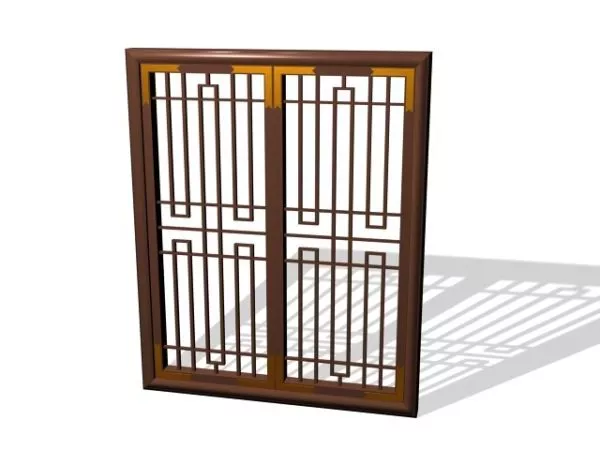 Wooden Antique Design Window 3d model Wooden Antique Design Window 3d model
