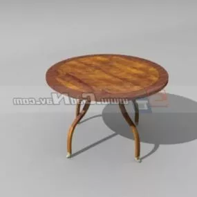 Living Room Antique Round Table 3d model
