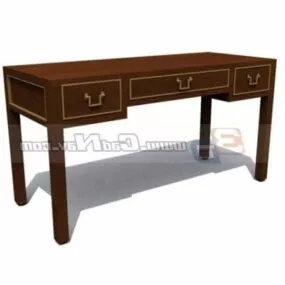 Antique Wood Writing Desk 3d model
