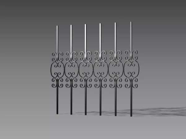 Fence Gate Pattern Handrail 3d model