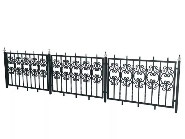 Fence With Rail In Textures 3d model