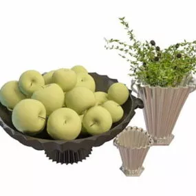 Food Decoration Apple With Vase 3d model