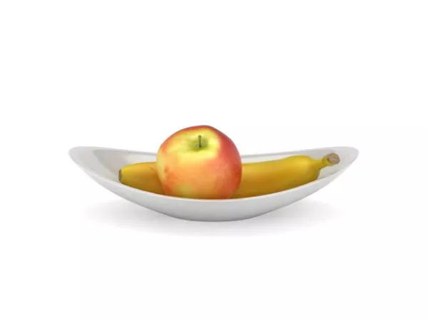 Fruit Apple Banana In Bowl 3d model Fruit Apple Banana In Bowl 3d model