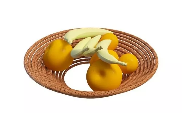 Apples Bananas Fruit In Basket 3d model Apples Bananas Fruit In Basket 3d model