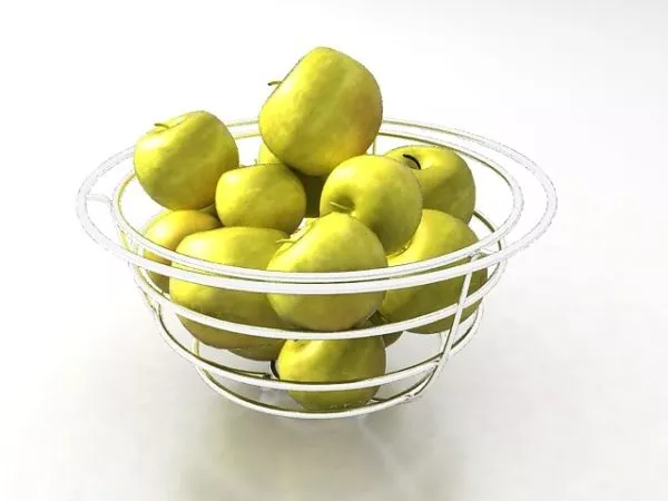 Green Apples Baskets 3d model Green Apples Baskets 3d model
