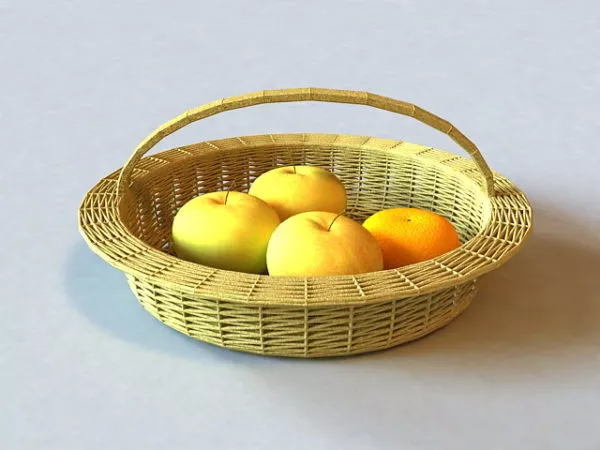 Fruit Apples In Basket 3d model Fruit Apples In Basket 3d model