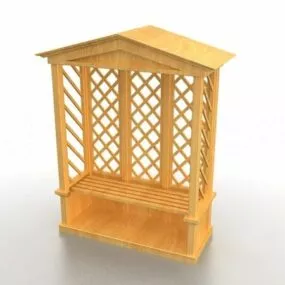 Outdoor Arbor Trellis Seat Bench 3d model