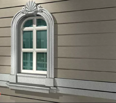 Antique Arch Window With Wedge Lintel 3d model Antique Arch Window With Wedge Lintel 3d model