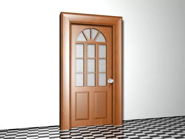 Arch Top Home Wooden Glazed Door 3d model Arch Top Home Wooden Glazed Door 3d model