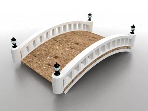 Garden Arched Footbridge 3d model Garden Arched Footbridge 3d model