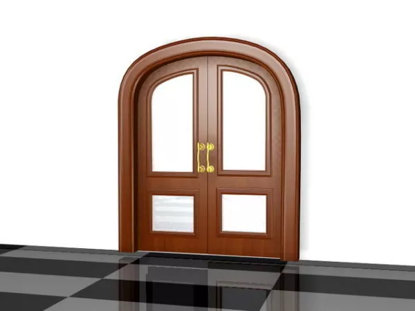 Arched Glazed Home Door 3d model Arched Glazed Home Door 3d model