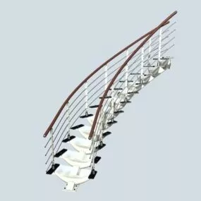 Hotel Arched Staircase Design 3d model