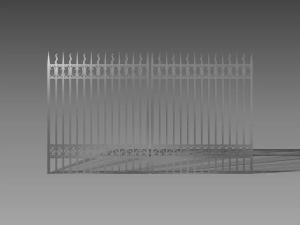 Gate Fence Steel 3d model