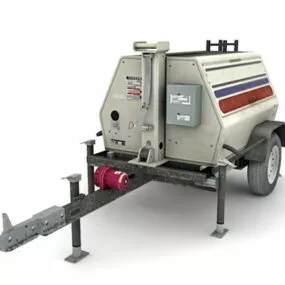 Army Generator Trailer Vehicle 3d model