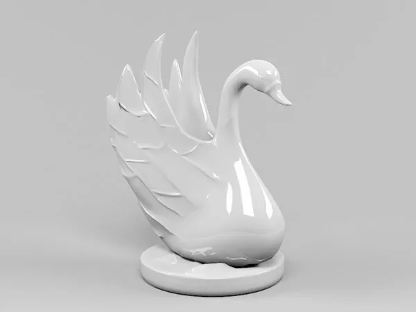 Statue Art Deco Ceramic Swan 3d model Statue Art Deco Ceramic Swan 3d model