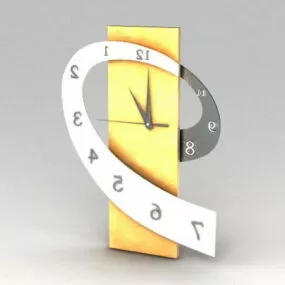 Living Room Art Deco Desk Clock 3d model