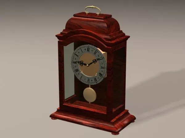 Vintage Table Clock With Alarm Bell 3d model