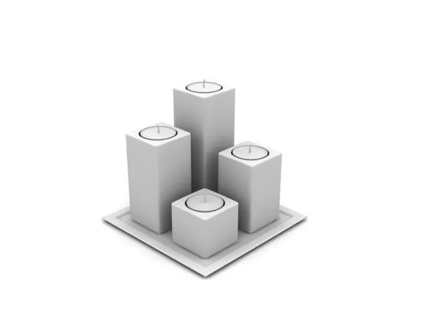 Artistic Candle With Tray 3d model Artistic Candle With Tray 3d model