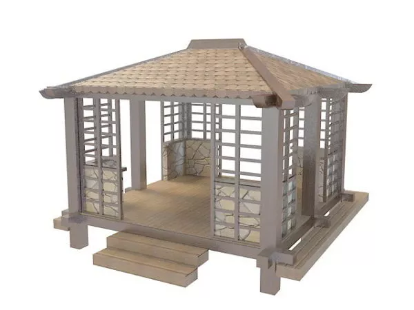 Traditional Architecture Garden Pavilion 3d model