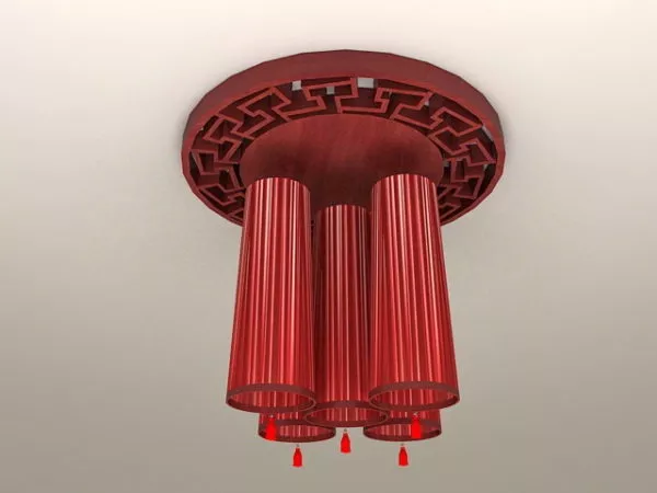 Asian Style Red Ceiling Light 3d model Asian Style Red Ceiling Light 3d model
