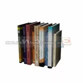 Assorted Books On Shelve 3d model