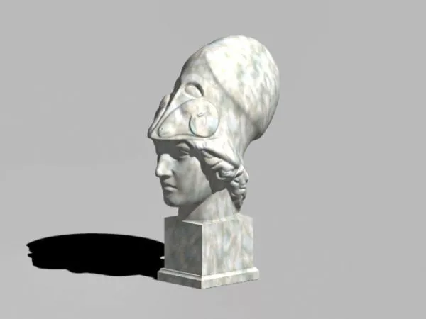 Stone Athena Statue Head 3d model Stone Athena Statue Head 3d model