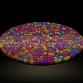 Baby Alpaca Round Fashion Rug 3d model