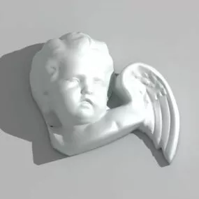 Western Baby Angel Head Statue 3d model