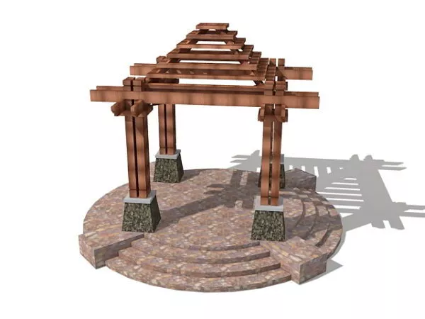Small Wood Gazebo 3d model